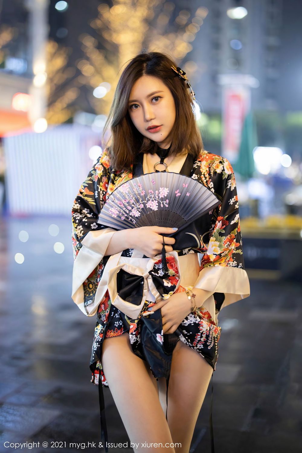 美媛馆性感女神Carina梦绮情趣皮衣和服系列御姐气息写真